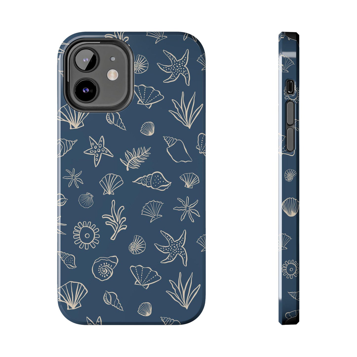 Navy Seashell Phone Case