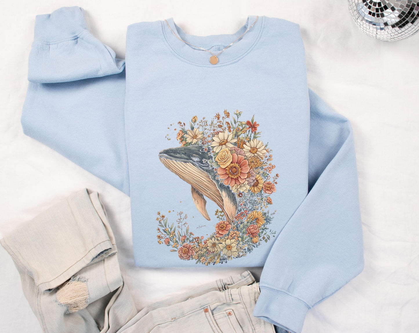 Floral Whale Sweater V