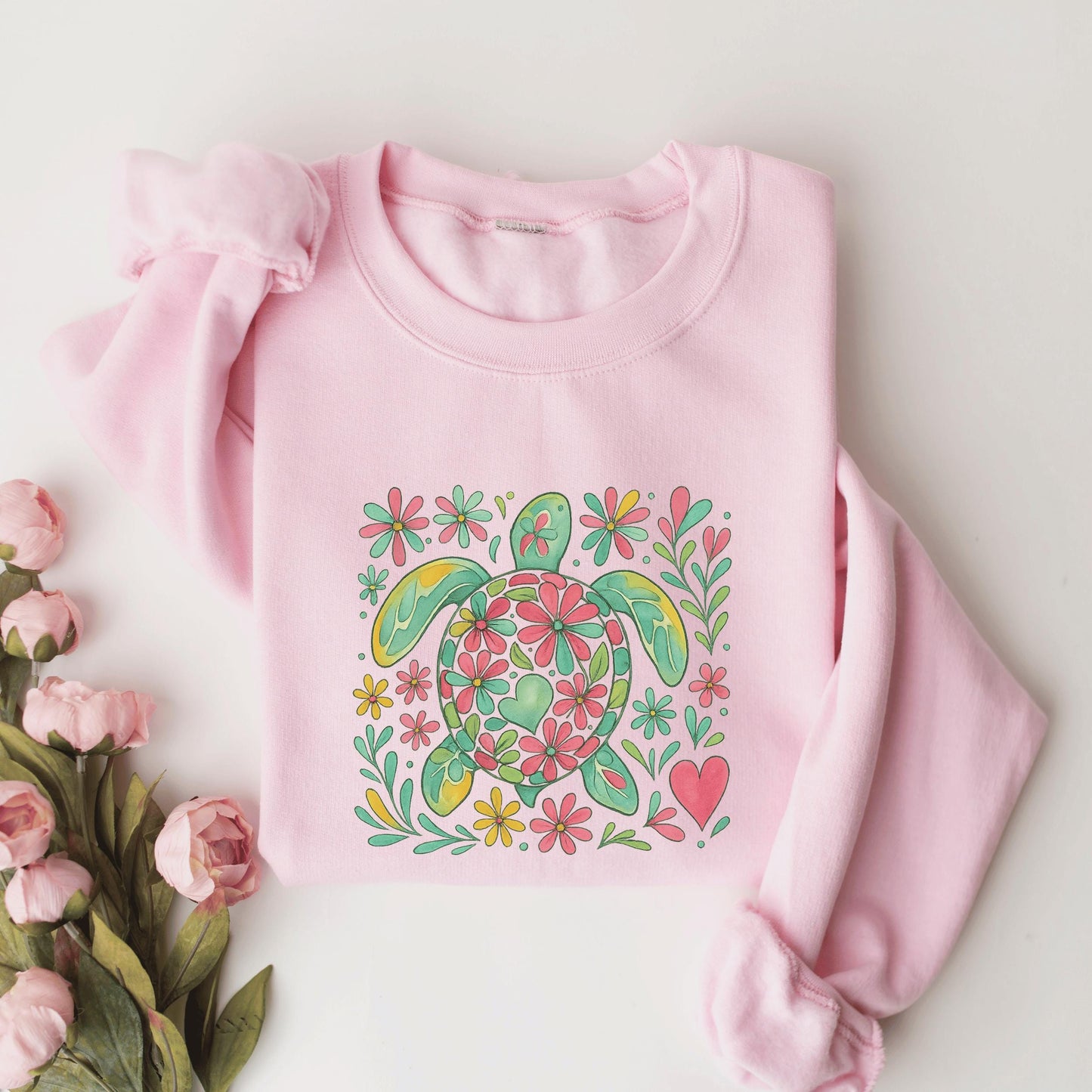 Floral Sea Turtle Sweater