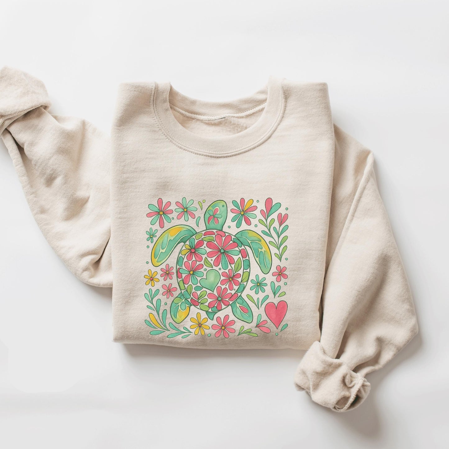 Floral Sea Turtle Sweater