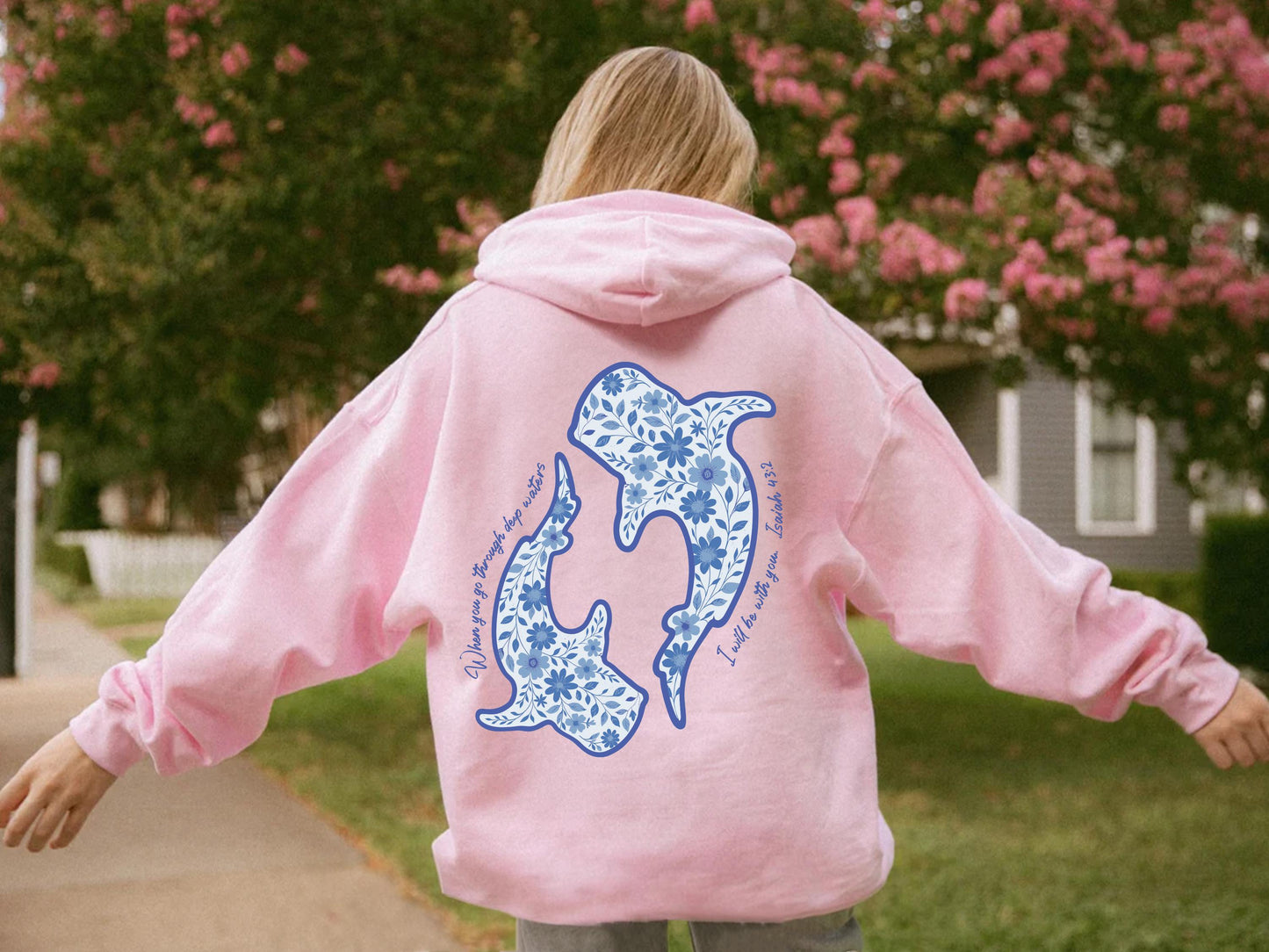 Whale Shark Floral Hoodie