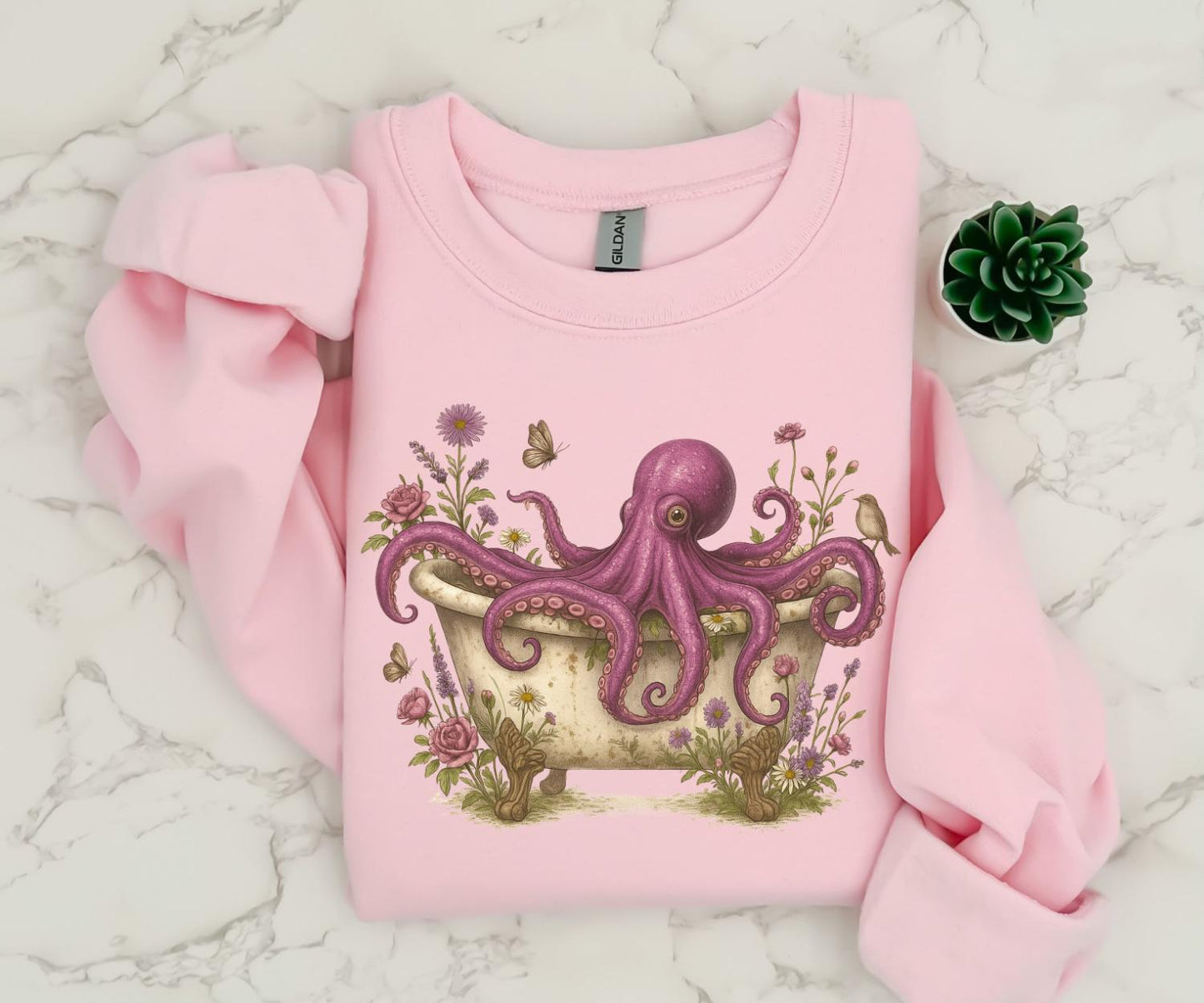 Octopus Floral Bathtub Sweatshirt