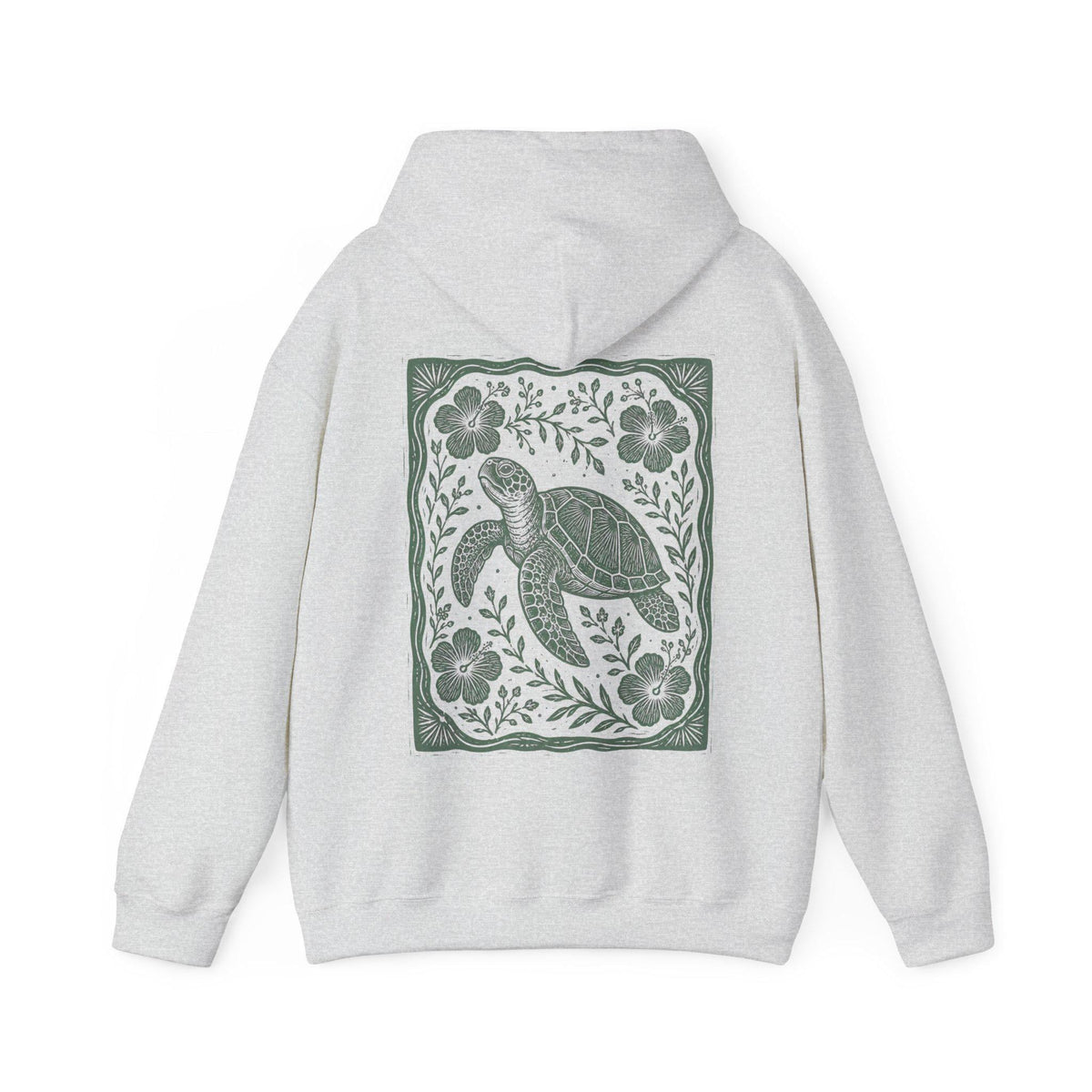 Sea Turtle Linocut Style Hoodie