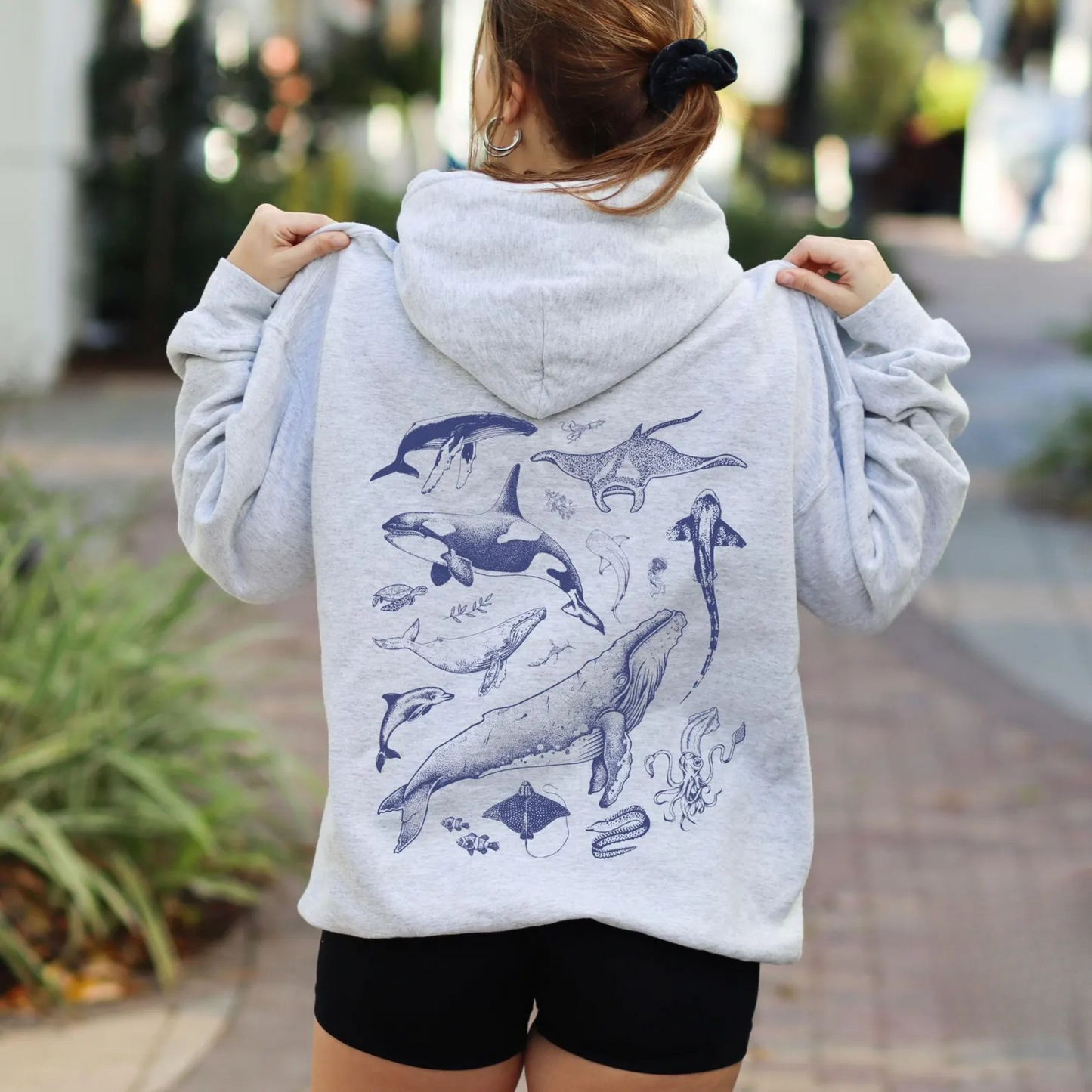 Underwater Sea Animal Vintage Hoodie