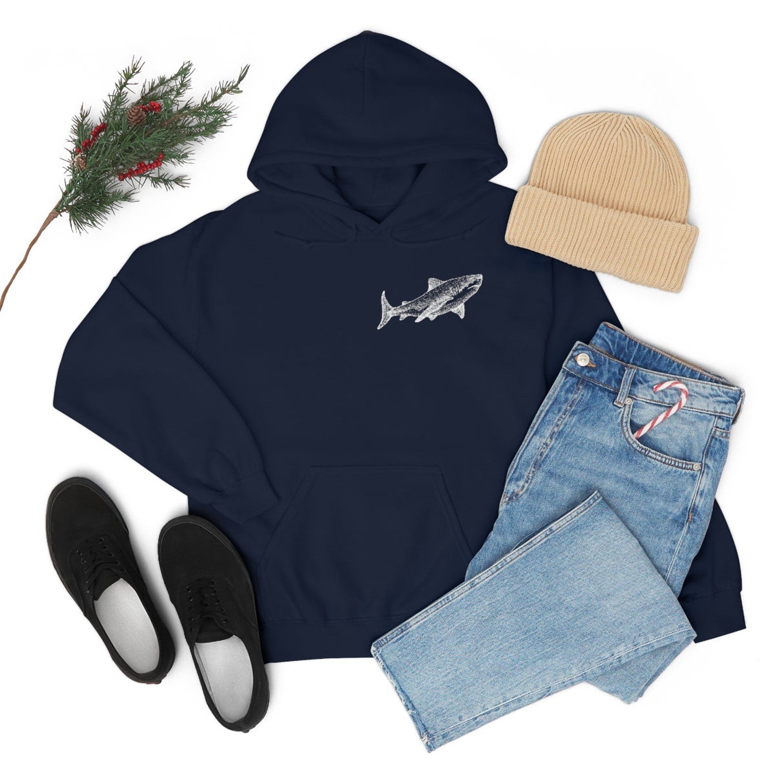 Urban Backwoods Sugar Skull Face Heren Hoodie Hooded Sweatshirt Met Capuchon Blauw Maat L