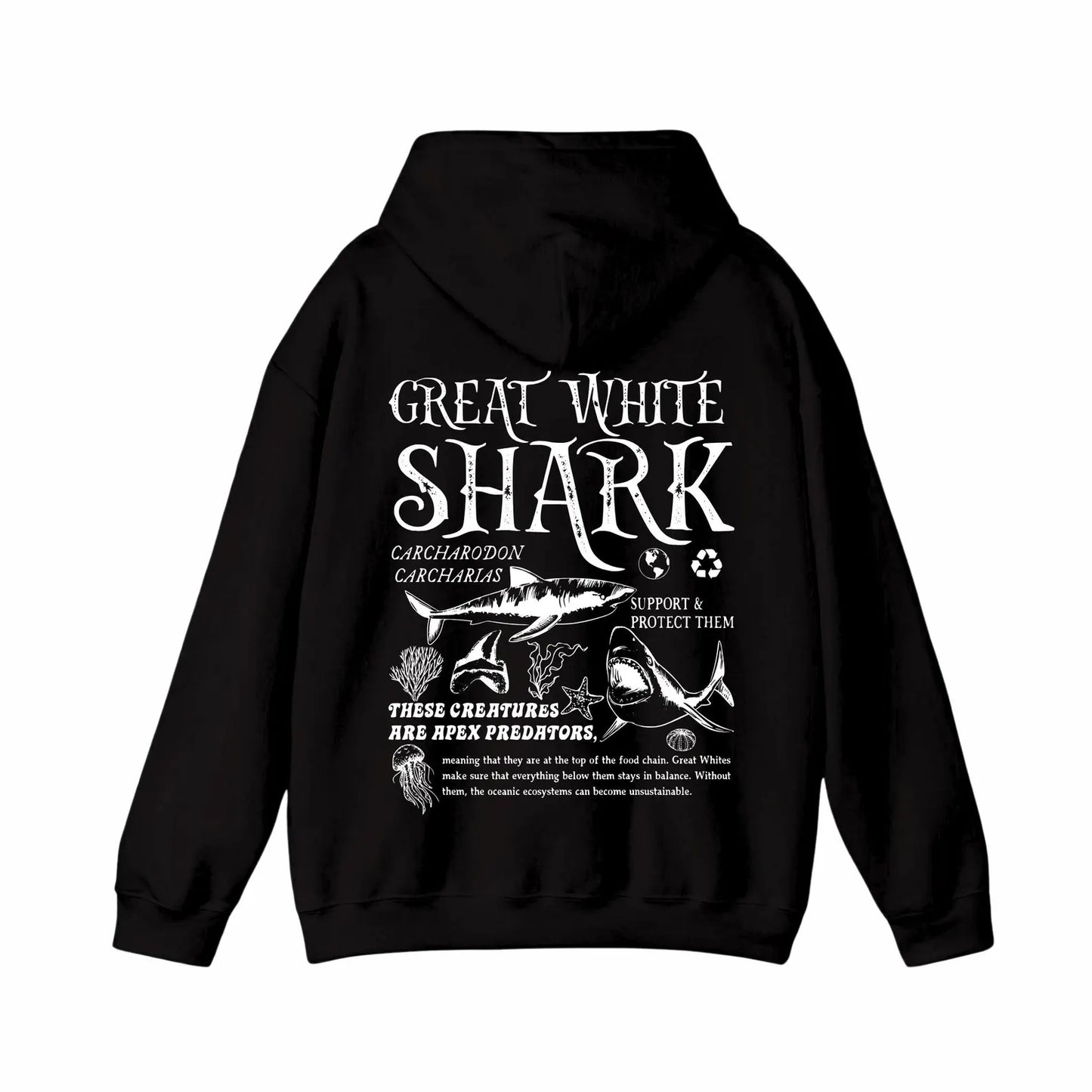 Great White Shark Hoodie V4