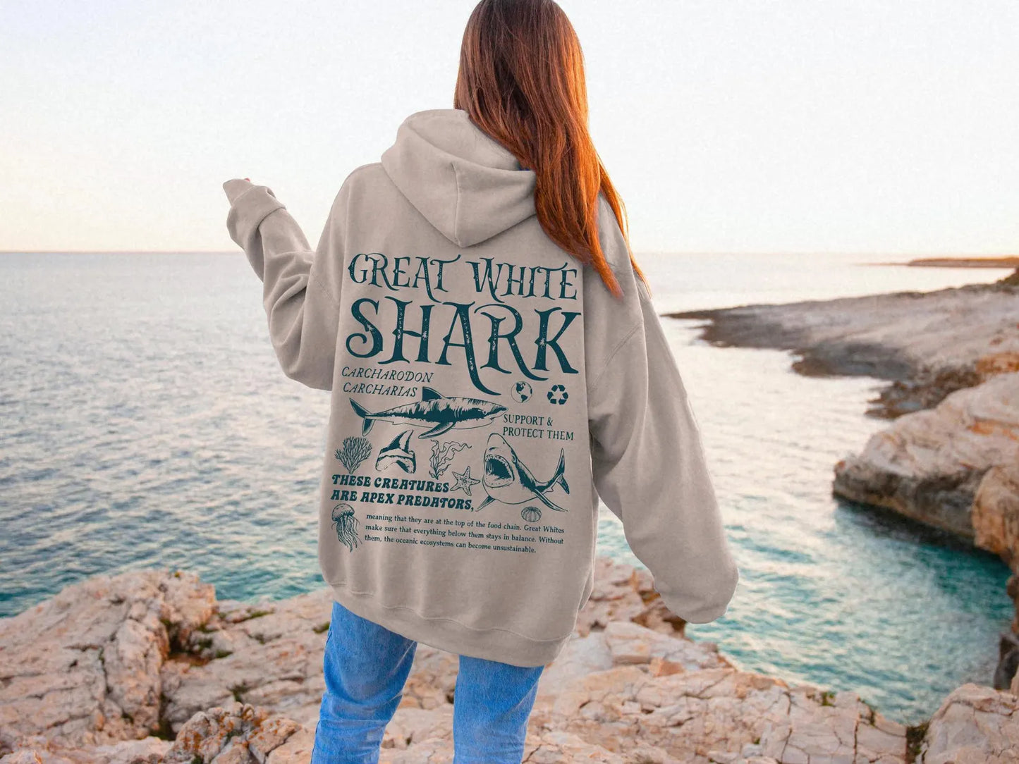 Great White Shark Hoodie V4