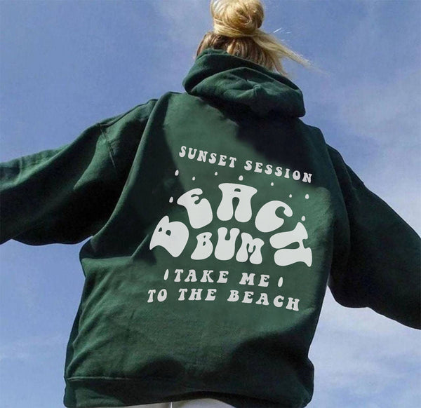 Beach Bum Varsity Glitter Hoodie - Bliss 30A PREORDER