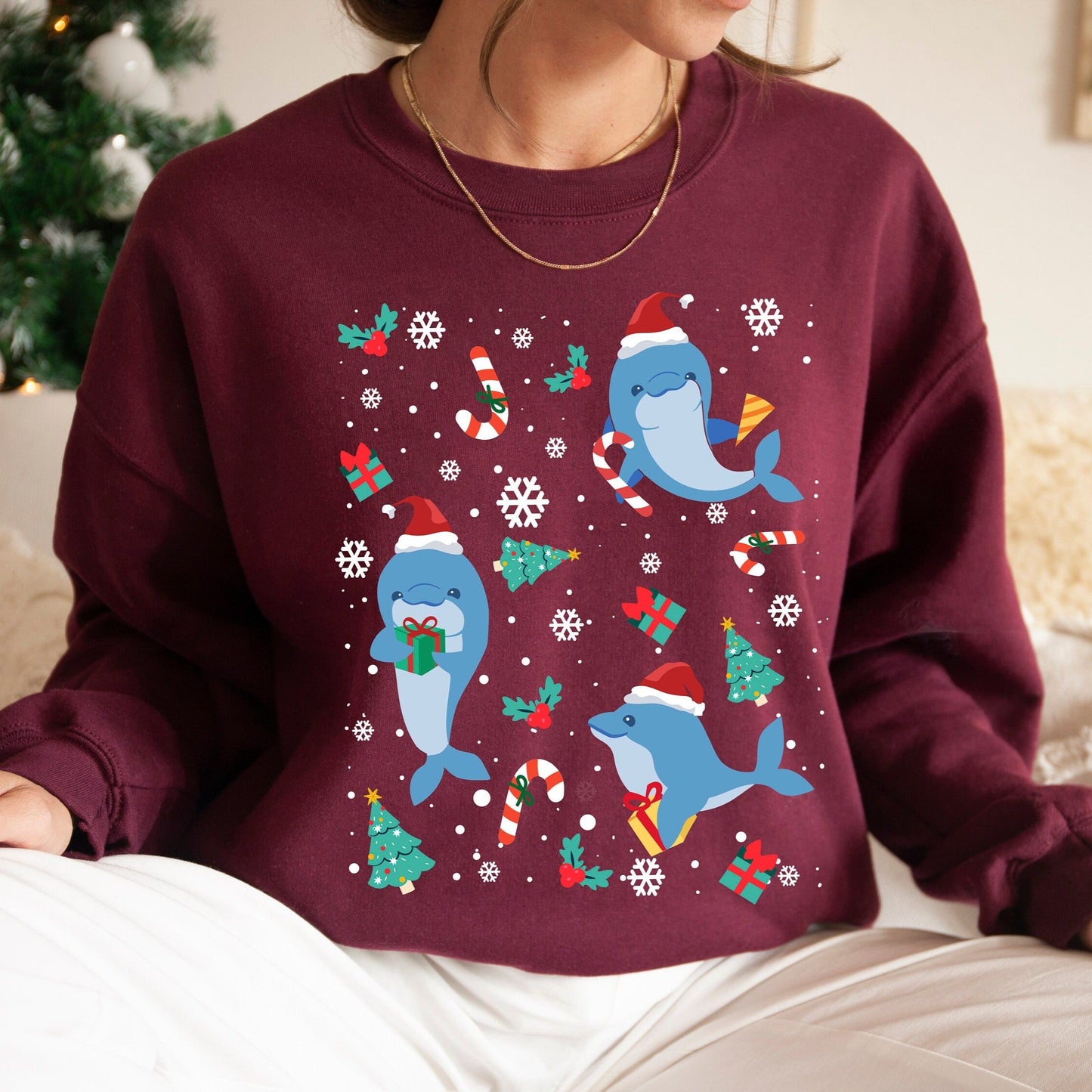 Dolphin Christmas Sweatershirt