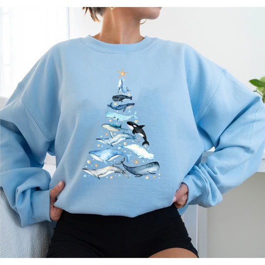 Whale Christmas Tree Sweater