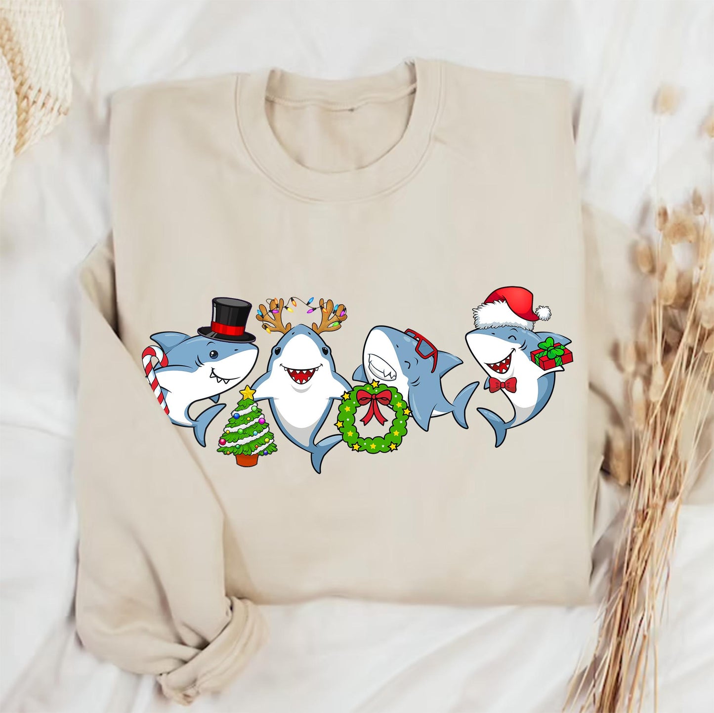 Happy Shark Christmas Sweater