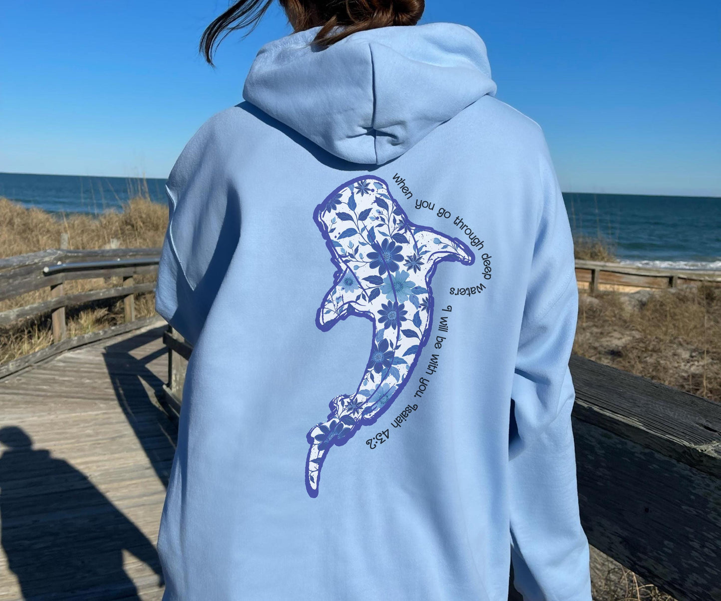 Vintage Whale Shark Floral Hoodie