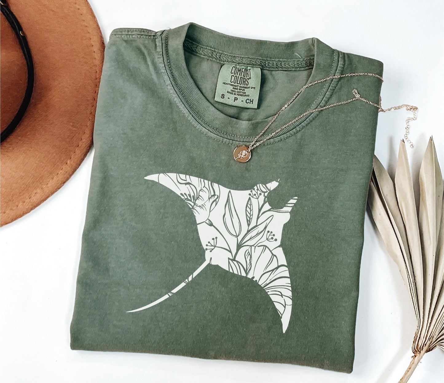 Floral Manta Ray Tee