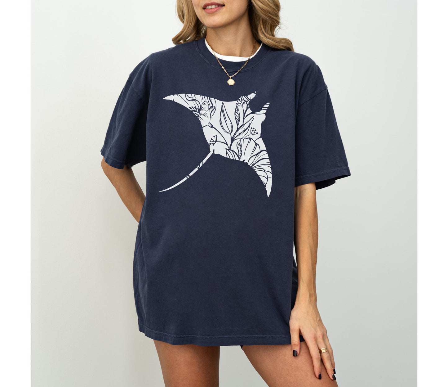 Floral Manta Ray Tee