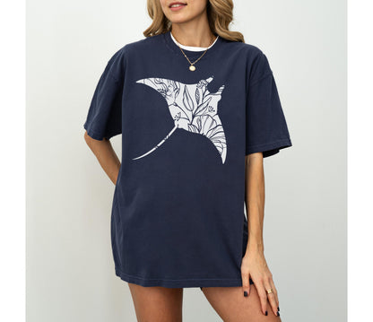 Floral Manta Ray Tee