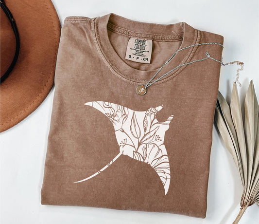 Floral Manta Ray Tee