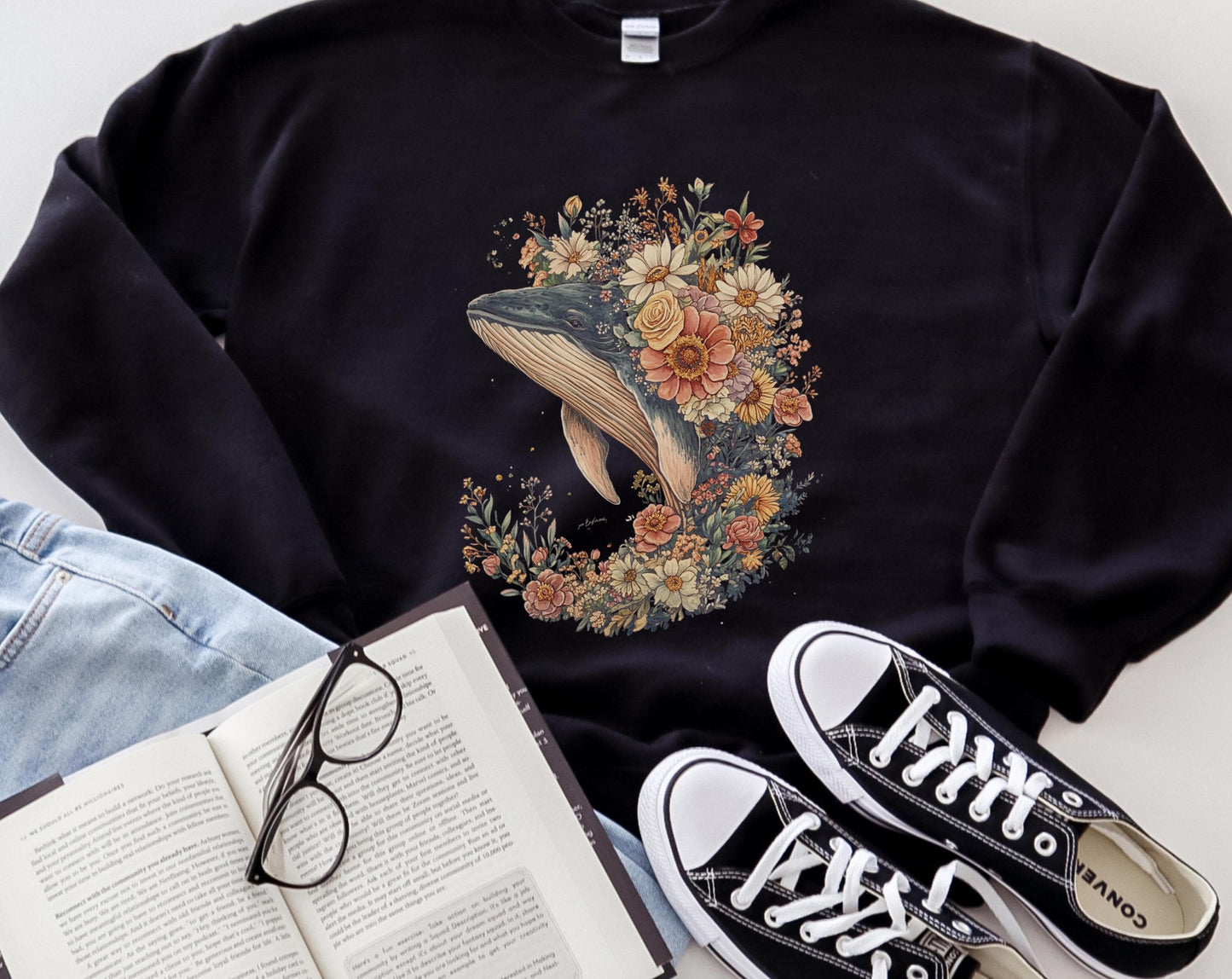 Floral Whale Sweater V
