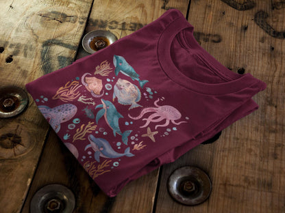 Undersea Cute Ocean Animals Tee