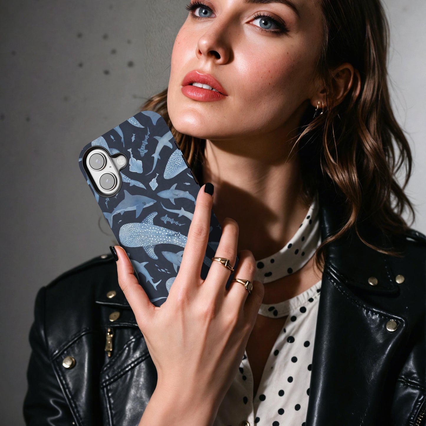 Blue Watercolor Whale Shark Case