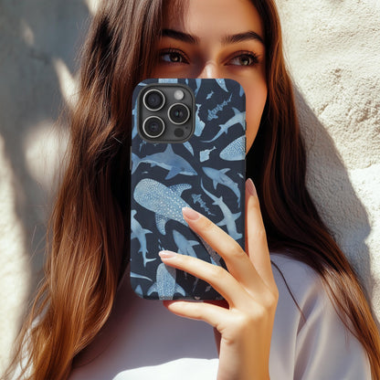 Blue Watercolor Whale Shark Case