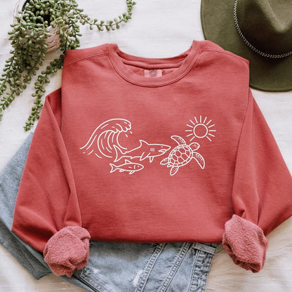 Ocean Turtle Shark Sweater
