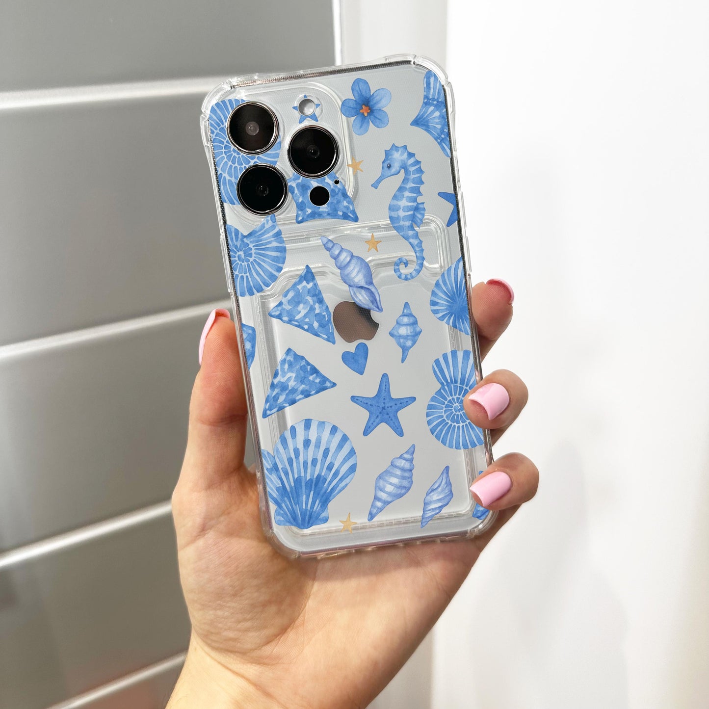 Blue Beach Sea Horse Case