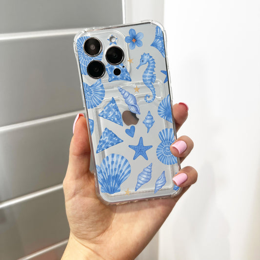 Blue Beach Sea Horse Case