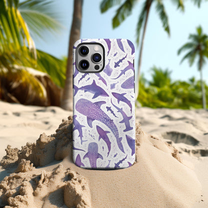 Purple Watercolor Whale Shark Case