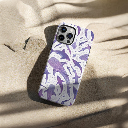 Purple Watercolor Whale Shark Case