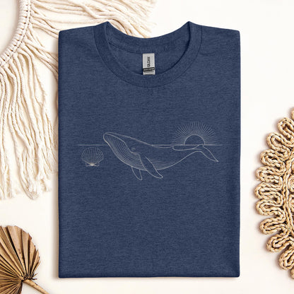 Blue Whale & Shell Graphic T-Shirt