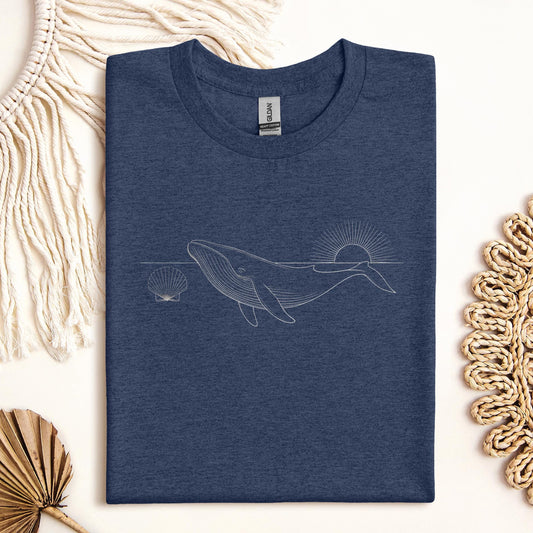 Blue Whale & Shell Graphic T-Shirt