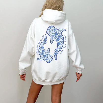 Whale Shark Floral Hoodie