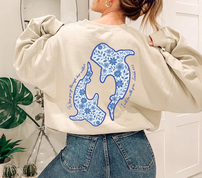 Whale Shark Floral Hoodie
