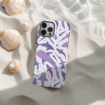 Purple Watercolor Whale Shark Case