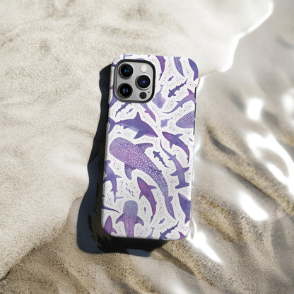 Purple Watercolor Whale Shark Case