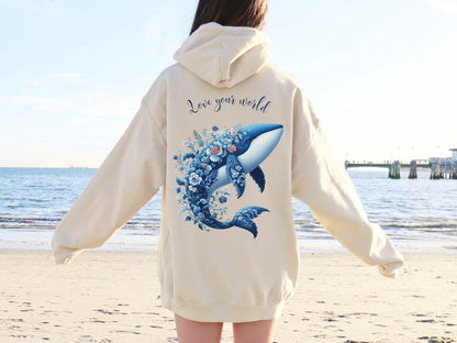 Love Your World Whale Hoodie