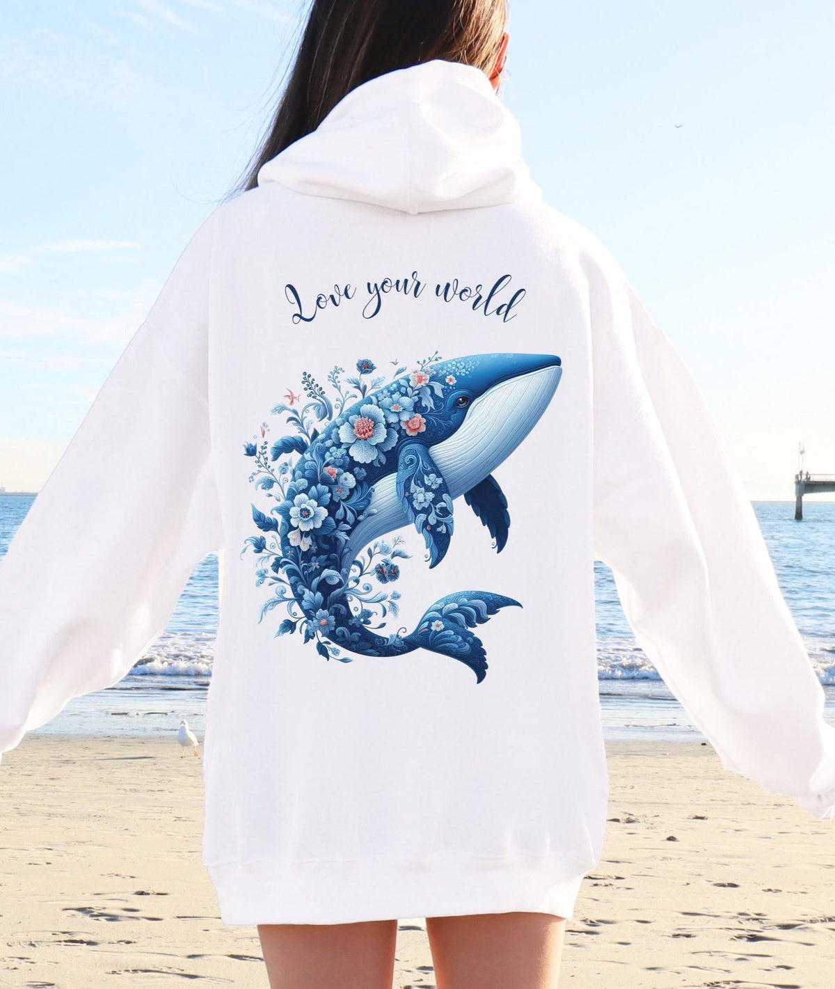 Love Your World Whale Hoodie