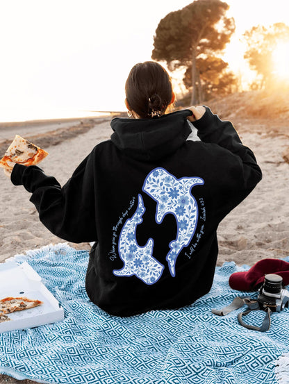 Whale Shark Floral Hoodie