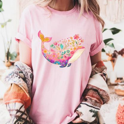 Floral Whale Tee