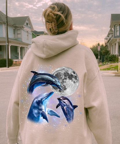 Three Dolphin Moon Hoodie