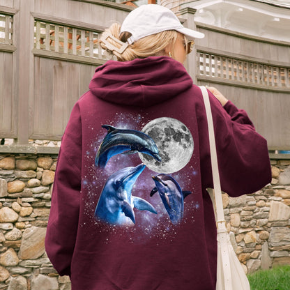 Three Dolphin Moon Hoodie