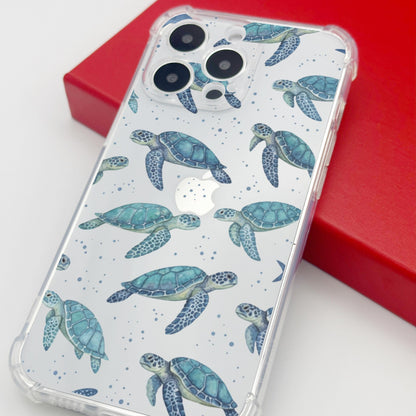 Blue Turtle Clear Phone Case