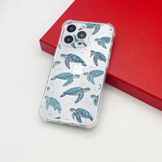 Blue Turtle Clear Phone Case