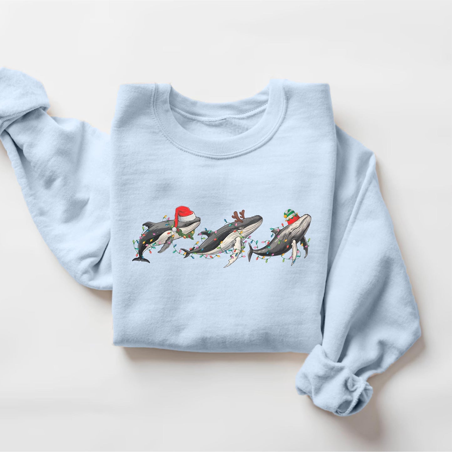Christmas Whale Sweatshirt V6
