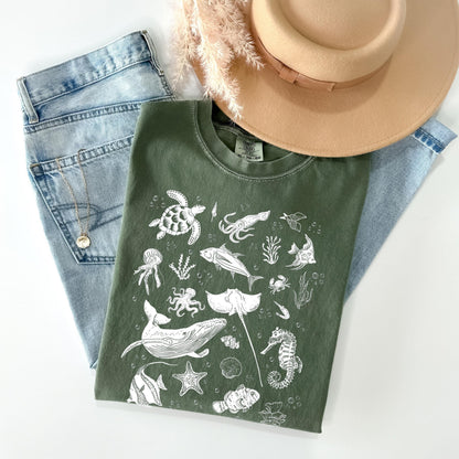 Sea Animals 90s Style T-Shirt V
