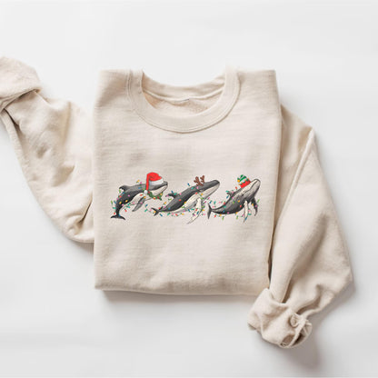 Christmas Whale Sweatshirt V6