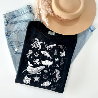 Sea Animals 90s Style T-Shirt V