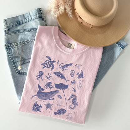Sea Animals 90s Style T-Shirt V