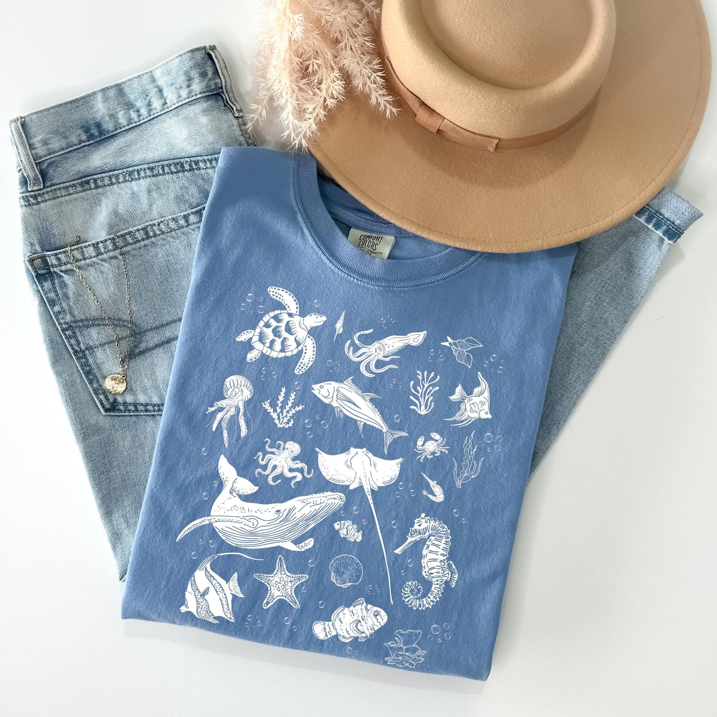 Sea Animals 90s Style T-Shirt V