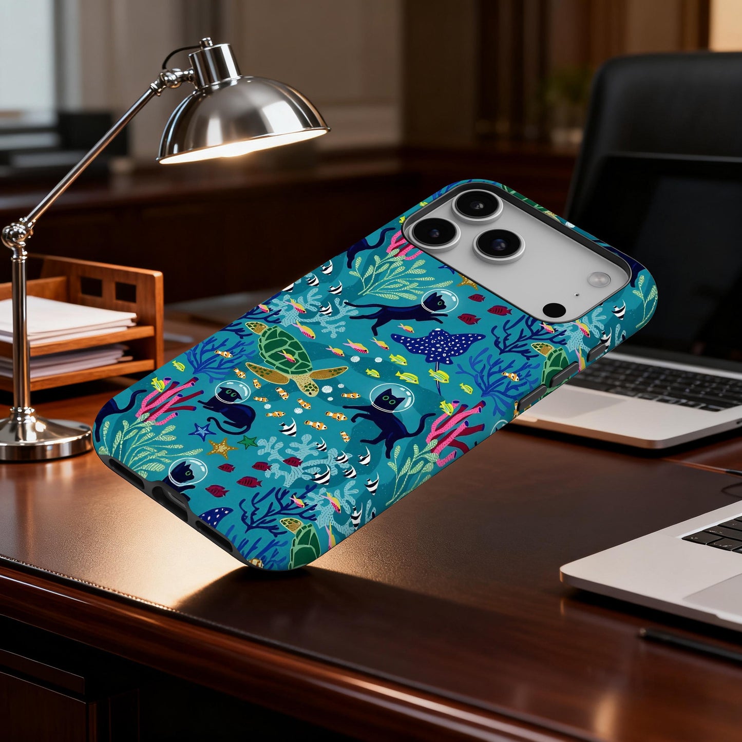Diving Cat Ocean Phone Case